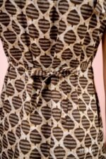 Cream and Brown Block Printed Dress - Image 2
