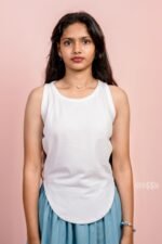 Steel Blue Slub Chambray Classic Skirt - Image 7