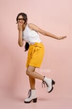 Mustard Yellow Corduroy Skorts - Image 3