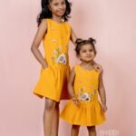 Low Waist Embroidered Dress