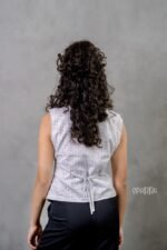 Ecru Checked Vest Top - Image 3