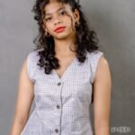 Ecru Checked Vest Top