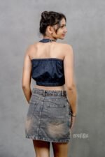 Black and Blue Printed Fancy Tank Top - Image 2