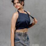 Black and Blue Printed Fancy Tank Top