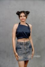 Black and Blue Printed Fancy Tank Top - Image 5