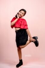 Satin Red Fancy sleeve Top - Image 5