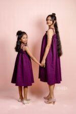 Shoulder Tying Deep Purple Dress - Image 6