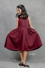 Knitted Wine Colour Dress - Image 5