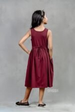 Knitted Wine Colour Dress - Image 4