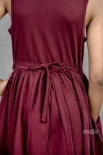 Knitted Wine Colour Dress - Image 3