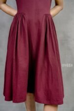 Knitted Wine Colour Dress - Image 6