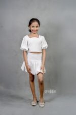 Knitted Jacquard Ecru Co-ord Set (Top & Skirt) - Image 2
