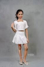 Knitted Jacquard Ecru Co-ord Set (Top & Skirt) - Image 6