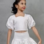 Knitted Jacquard Ecru Co-ord Set (Top & Skirt)