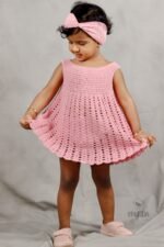 Handmade Baby Pink Crochet Dress - Image 6
