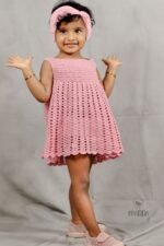 Handmade Baby Pink Crochet Dress - Image 3