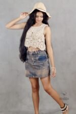 Handmade Crochet Ecru Sleeveless Top