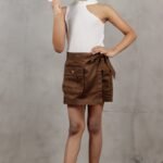 Dark Brown Twill Skorts