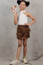 Dark Brown Twill Skorts