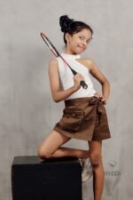 Dark Brown Twill Skorts - Image 6