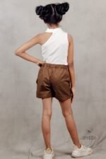 Dark Brown Twill Skorts - Image 5