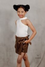 Dark Brown Twill Skorts - Image 4
