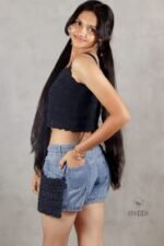 Handmade Crochet Black Top and Bag - Image 6