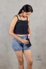 Handmade Crochet Black Top and Bag - Image 4