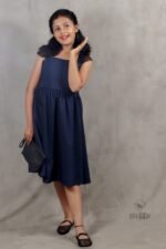 Black and Blue Printed Flare Dress - Image 5