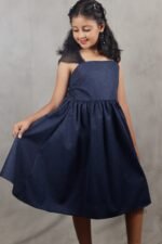Black and Blue Printed Flare Dress