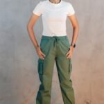 Kaki Green Twill Cargo Pants