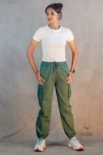 Kaki Green Twill Cargo Pants