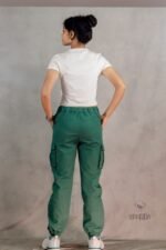 Kaki Green Twill Cargo Pants - Image 4