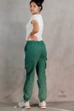 Kaki Green Twill Cargo Pants - Image 3