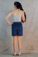 Smocked Blue Corduroy Shorts - Image 5
